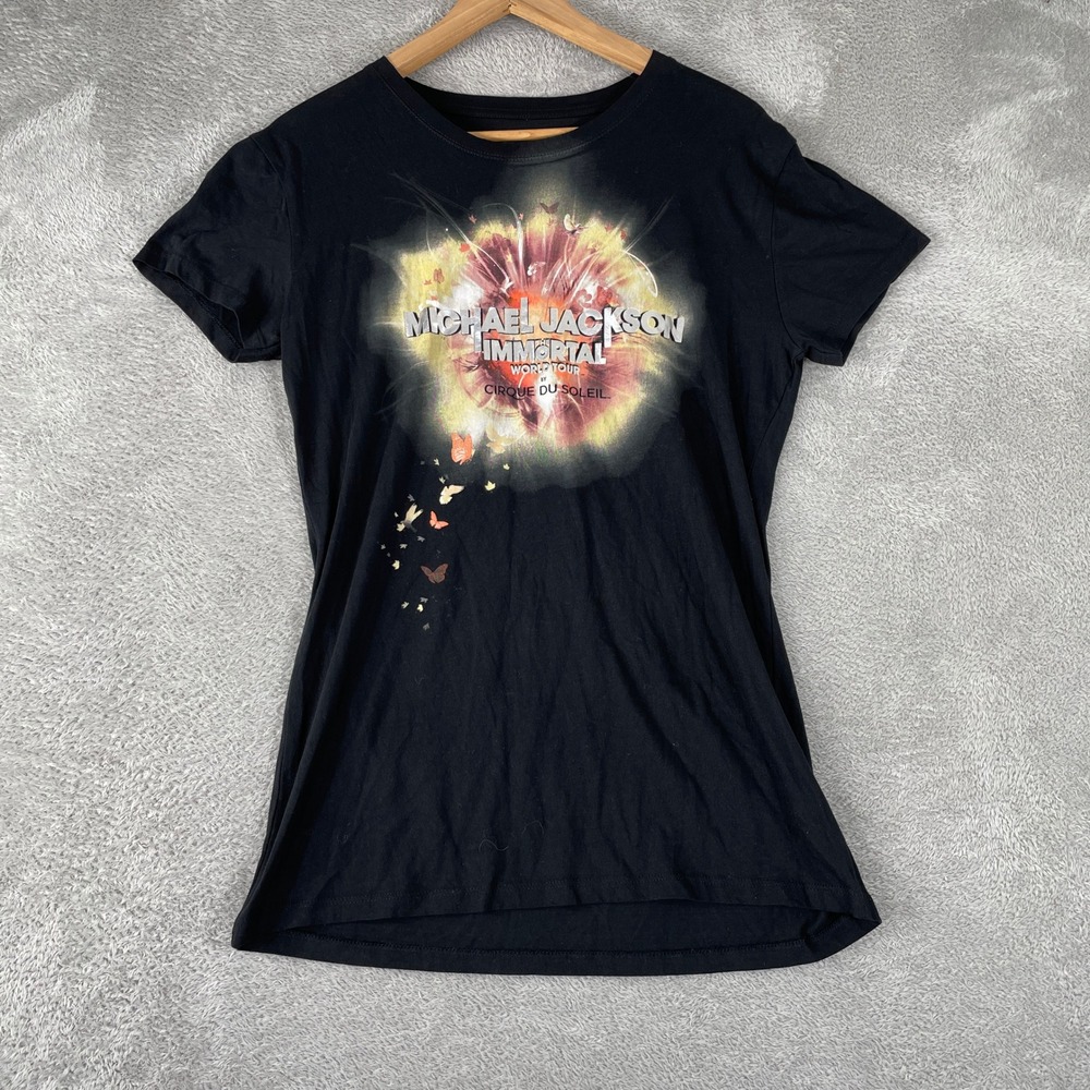 Michael Jackson Shirt Womens XXL Black Immortal World Tour Cirque Du Soleil Tee